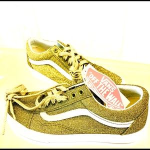 NWT Gold Glitter Van’s! From Madewell 9.5 or 9